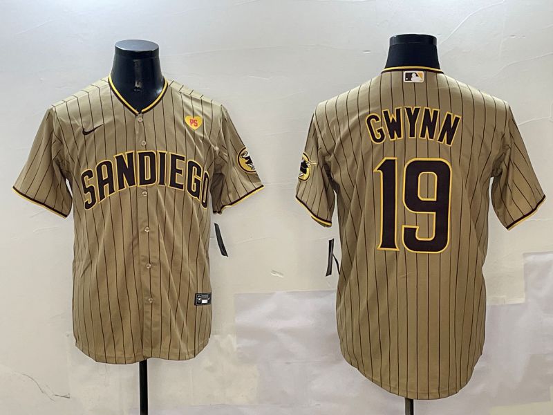 Men San Diego Padres #19 Gwynn Brown Stripe Game 2025 Nike MLB Jersey style 9
